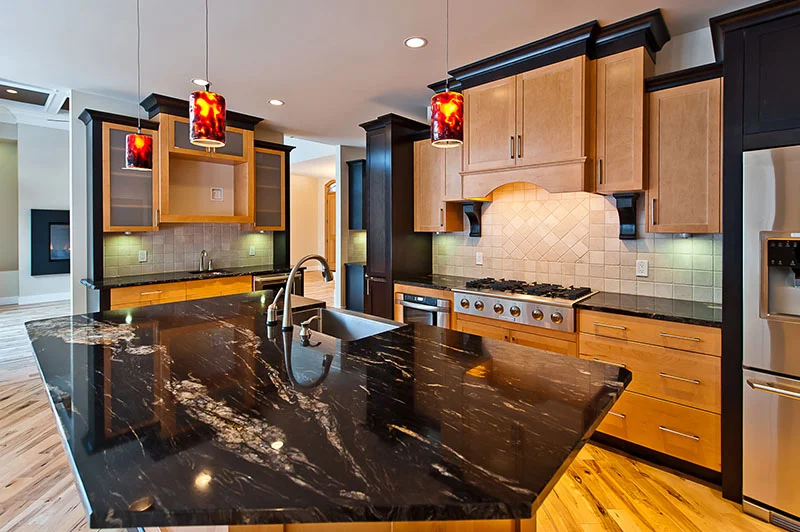 A custom stone kitchen from the Firestar project archive